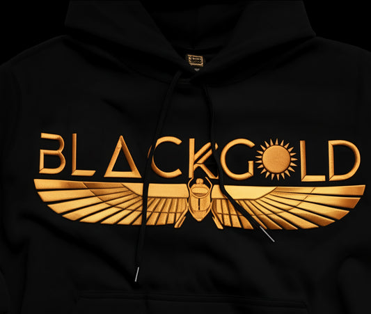 Black Gold Embroidery Hoody